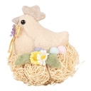 Décoration Poule Beige 10x11x13 cm