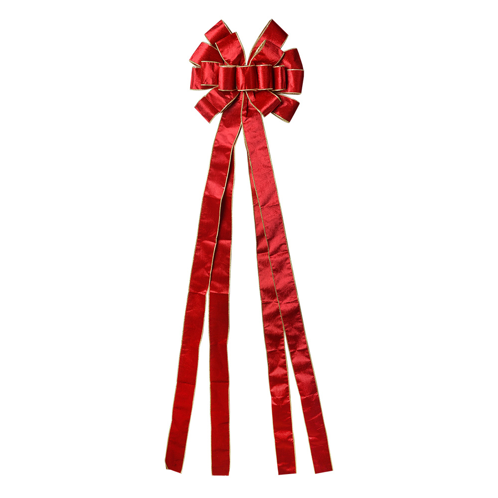[65975R] Dekorative Schleife Rot Goldfarbig 33x135 cm