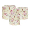 Boîte à chapeaux (set de 3) Vert Ø 23x20 / Ø 20x17 / Ø 17x14 cm