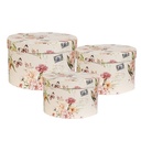 Hutschachtel 3er Set Beige Ø 24x16 / Ø 22x15 / Ø 21x13 cm