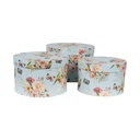 Hat Box Set of 3 Blue Ø 24x16 / Ø 22x15 / Ø 21x13 cm