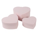 Buchse Herz (3) Rosa 21x20x9/18x17x7/15x14x6 cm