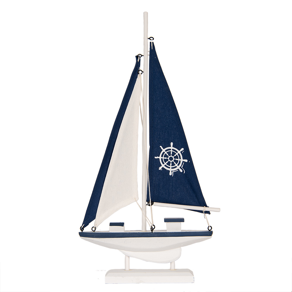 Decoratie zeilboot 20x4x37 cm