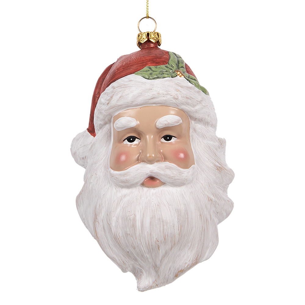 [66083] Anhänger Weihnachtsmann Weiß Rot 9x7x15 cm