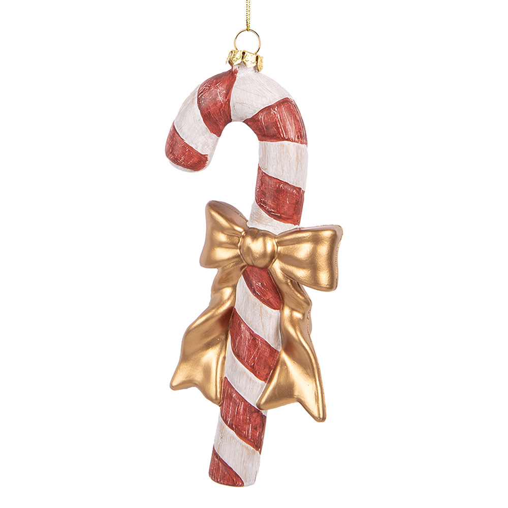 [66084] Decorazione pendente Bastoncino di zucchero Rosso Bianco 8x3x18 cm