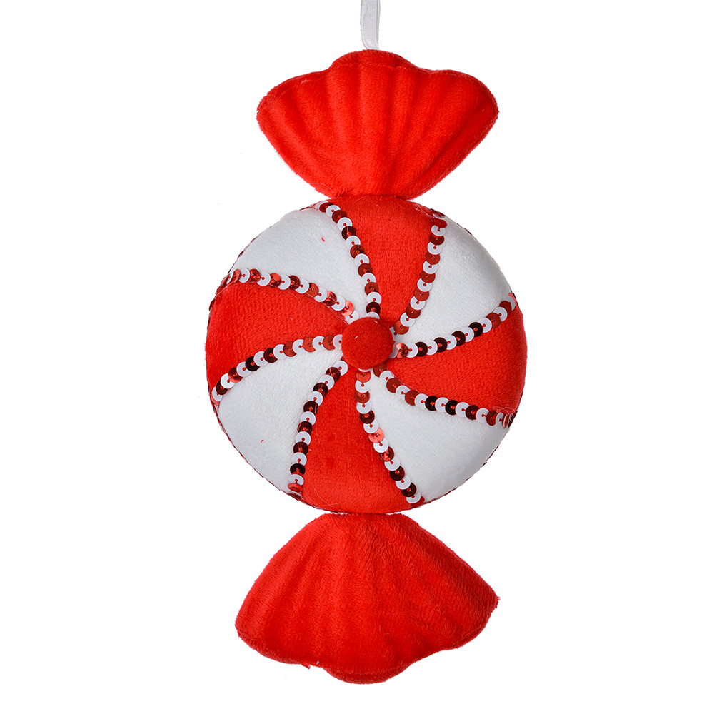 [66112] Decorazione Natalizia Pendente Caramella Rosso Bianco 13x5x25 cm