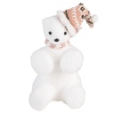 Decoration Polar bear White Pink 11x11x18 cm