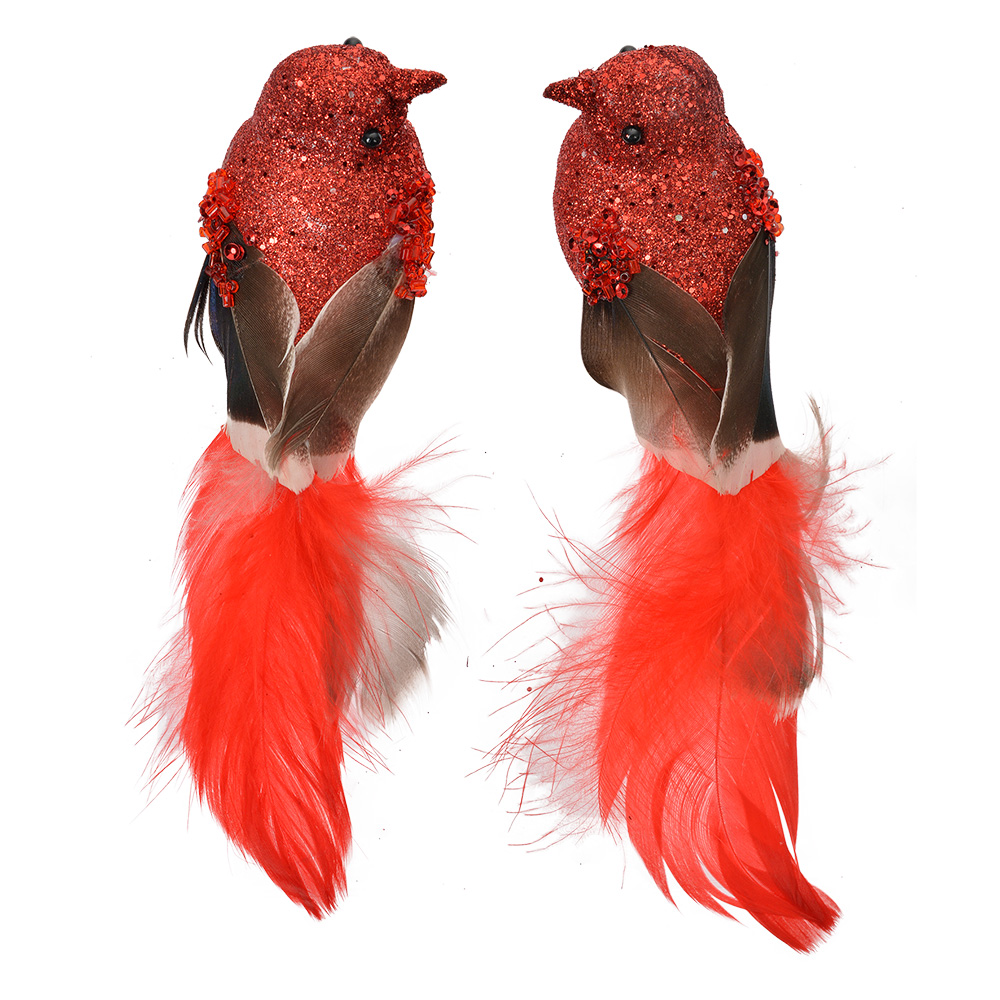 [66138] Decoratie vogel (set van 2) 16x5x5 cm