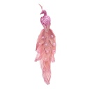 Decorazione Natale Uccello Rosa 30x7x10 cm
