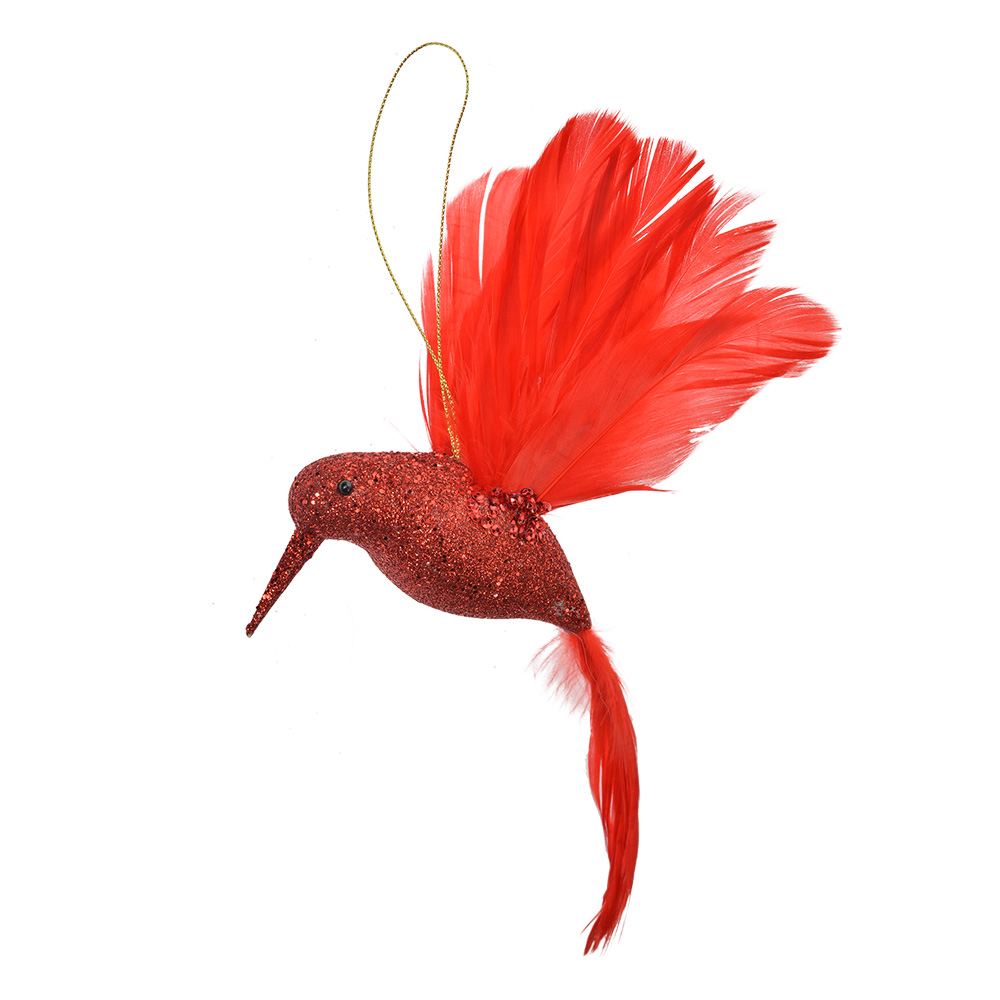 [66141] Weihnachtsdeko Anhänger Vogel Rot 22x5x15 cm