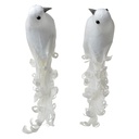 Decorazione uccello  (Set di 2) Bianco 19x9x10 cm