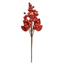 Branche de Décoration de Noël Rouge Marron 8x6x34 cm