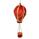Weihnachtsdeko Hänger Heißluftballon Rot Goldfarbig Ø 8x20 cm
