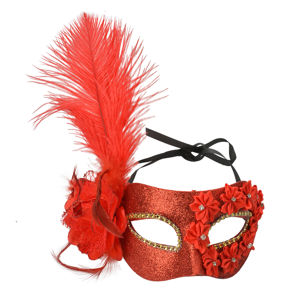 [66188] Maske Rot Goldfarbig 23x10x22 cm