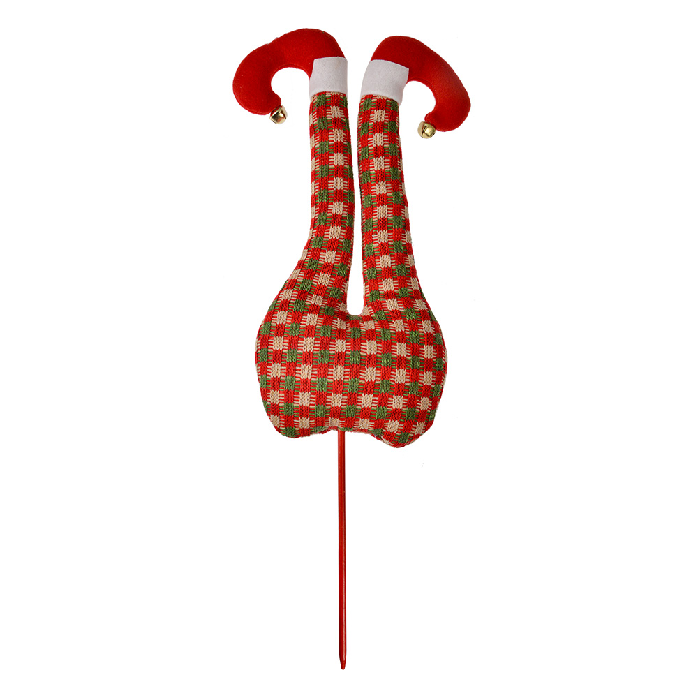 [66196] Decoration Christmas Elf Legs Red Green 23x6x67 cm