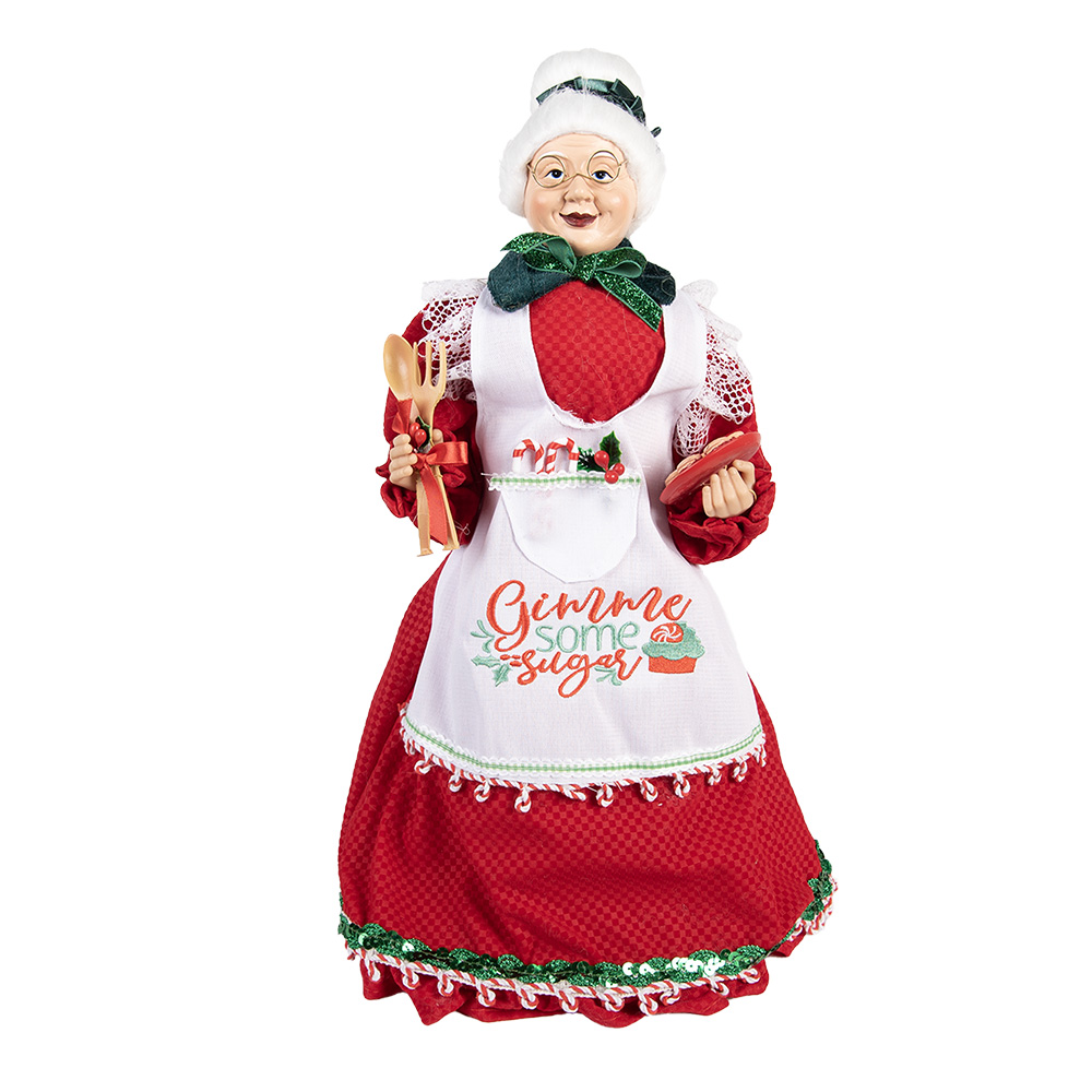 [66226] Decorazioni Donna di Natale Rosso Bianco 18x18x46 cm