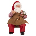 Décoration de Noël père Noël Rouge Marron 13x10x28 cm