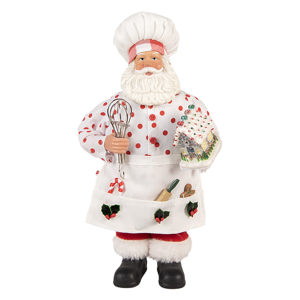 [66233] Décoration de Noël père Noël Blanc Rouge 15x10x28 cm