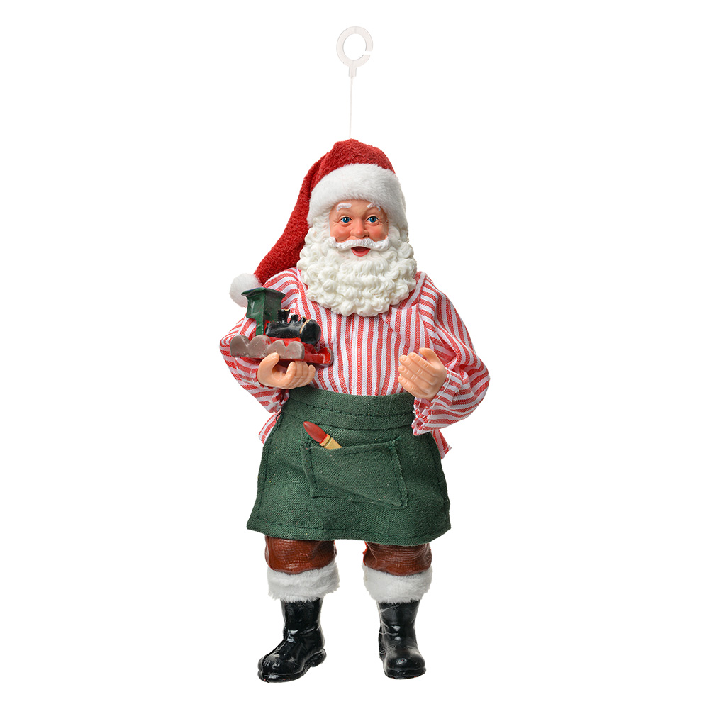 [66241] Decorazioni Natalizie Pendente Babbo Natale Rosso Verde 9x6x17 cm