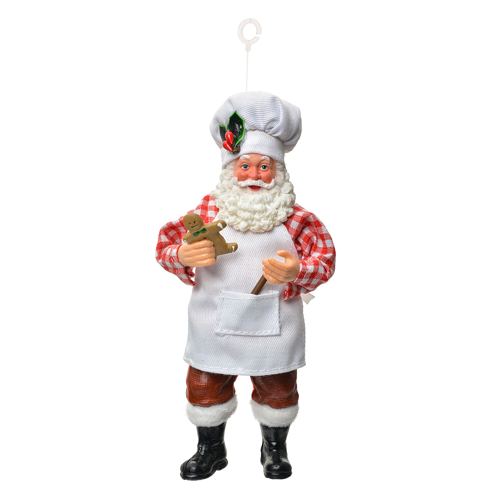 [66243] Weihnachtsdeko hänger Weihnachtsmann Weiß Rot 9x6x17 cm