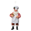 Christmas Decoration Hanger Santa Claus White Red 9x6x17 cm