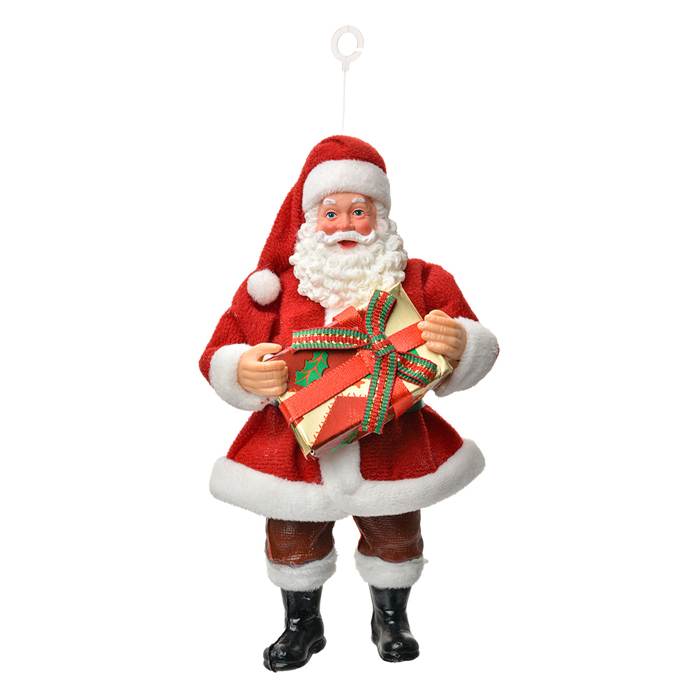[66244] Décoration de Noël pendentif père Noël Rouge Blanc 10x6x17 cm