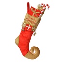 Décoration chaussette de Noel Rouge Couleur or 24x7x46 cm