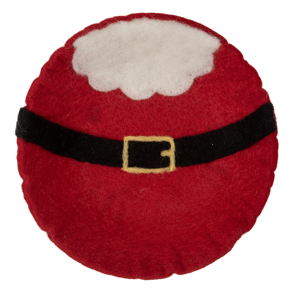 [66291] Ciotola in Feltro Babbo Natale Rosso Bianco Ø 18x4 cm