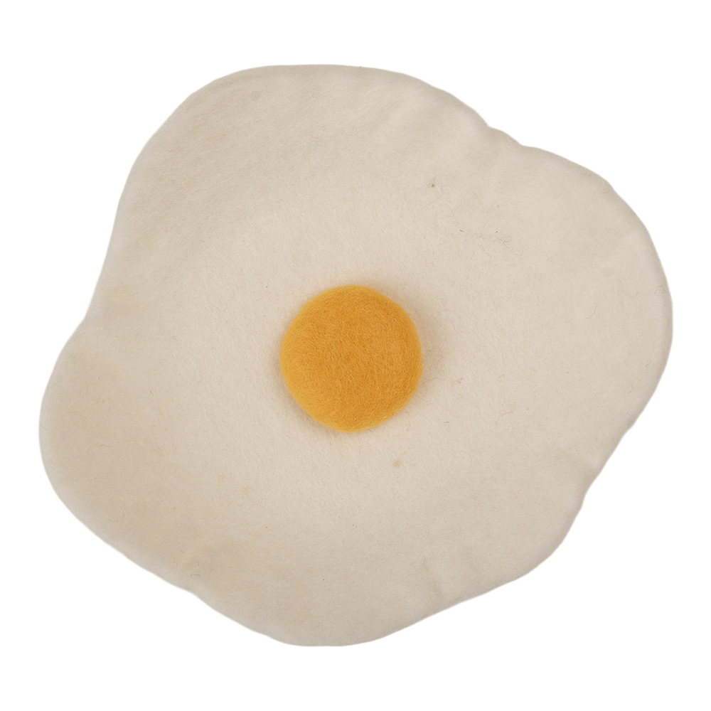 [66292] Ciotola in Feltro Uovo Fritto Bianco Giallo Ø 18x3 cm