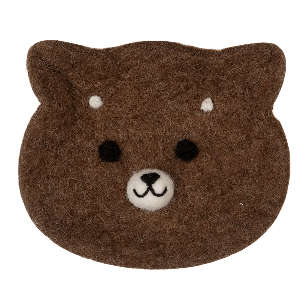 [66302] Filz-Schale Bär Braun Weiß 15x13x3 cm