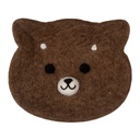 Felt Bowl Bear Brown White 15x13x3 cm