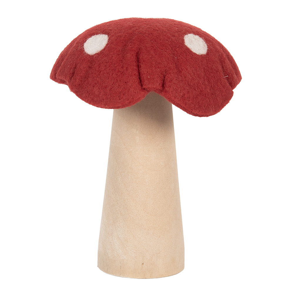 [66303] Felt Mushroom Red Brown 14x14x17 cm