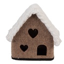 Felt House Brown White 13x10x13 cm