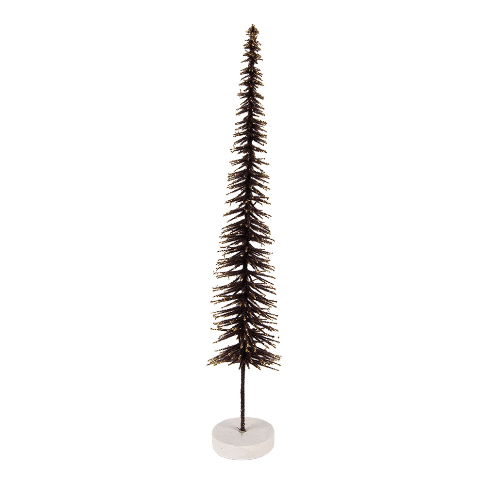 [66317CH] Décoration Arbre de Noël Marron Couleur or Ø 8x40 cm