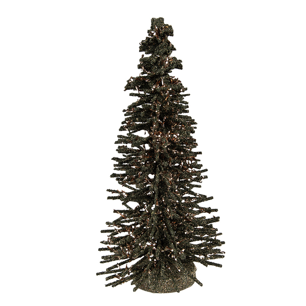 [66318GR] Dekoration Weihnachtsbaum Grün Goldfarbig Ø 14x25 cm