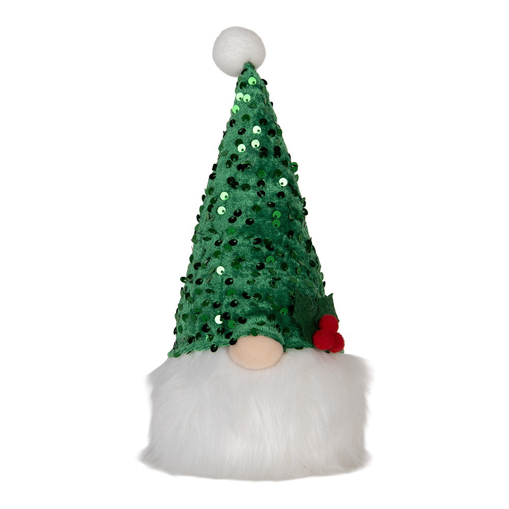 [66331] Decoration Statue Gnome with LED Green White 10x10x25 cm / 3xAA