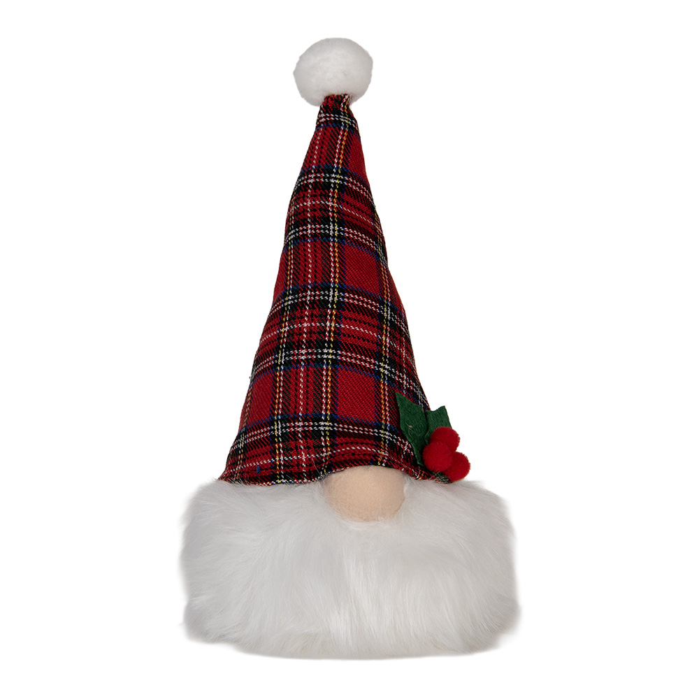 [66332] Image de décoration gnome avec LED Rouge Blanc 10x10x25 cm / 3xAA