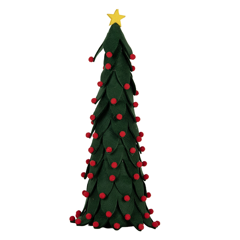[66338] Décoration Arbre de Noël Vert Rouge Ø 15x45 cm