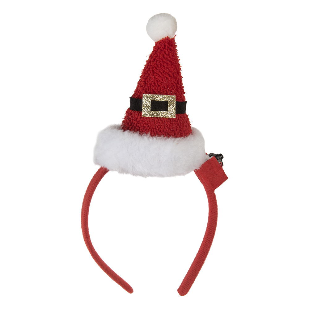 [66352] Hairband With Santa hat with LED Red 12x7x27 cm
