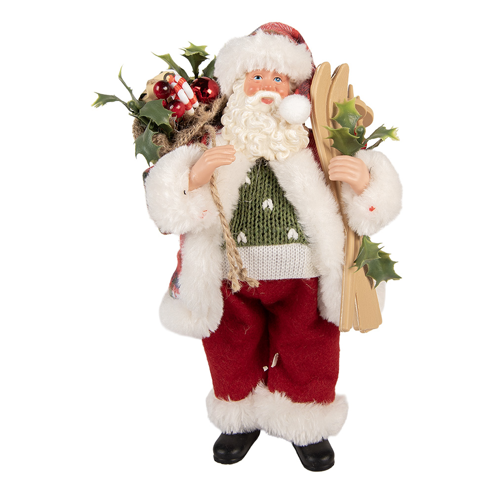 [66356] Décoration de Noël père Noël Rouge Blanc 16x13x27 cm