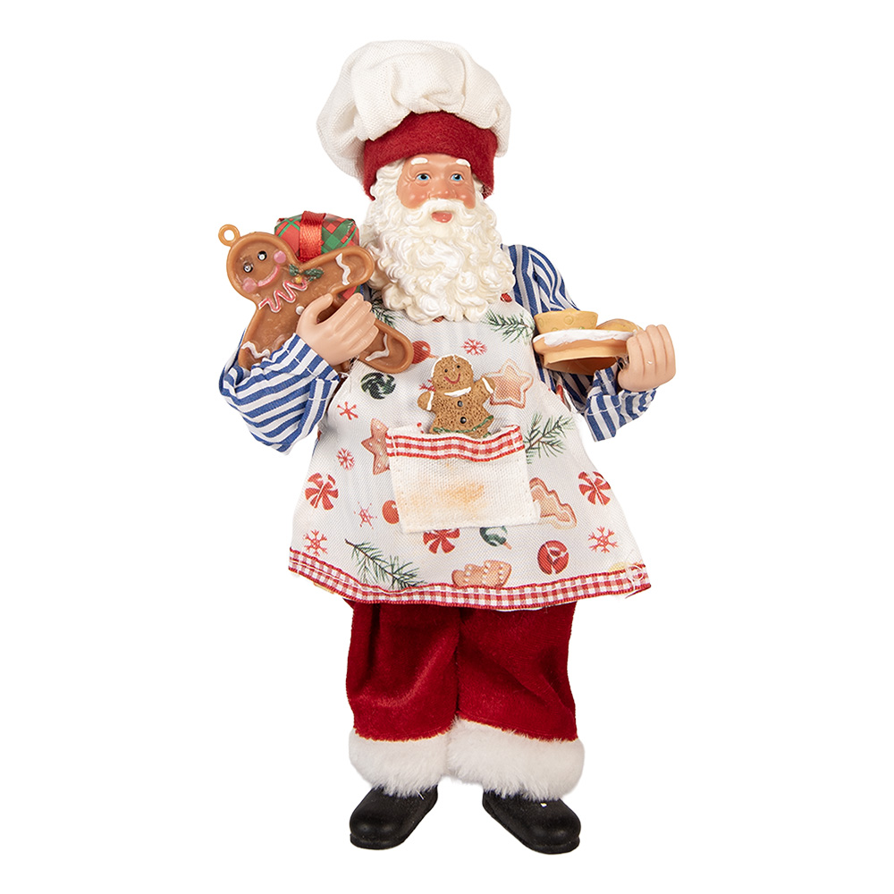[66359] Décoration de Noël père Noël Rouge Blanc 15x10x26 cm