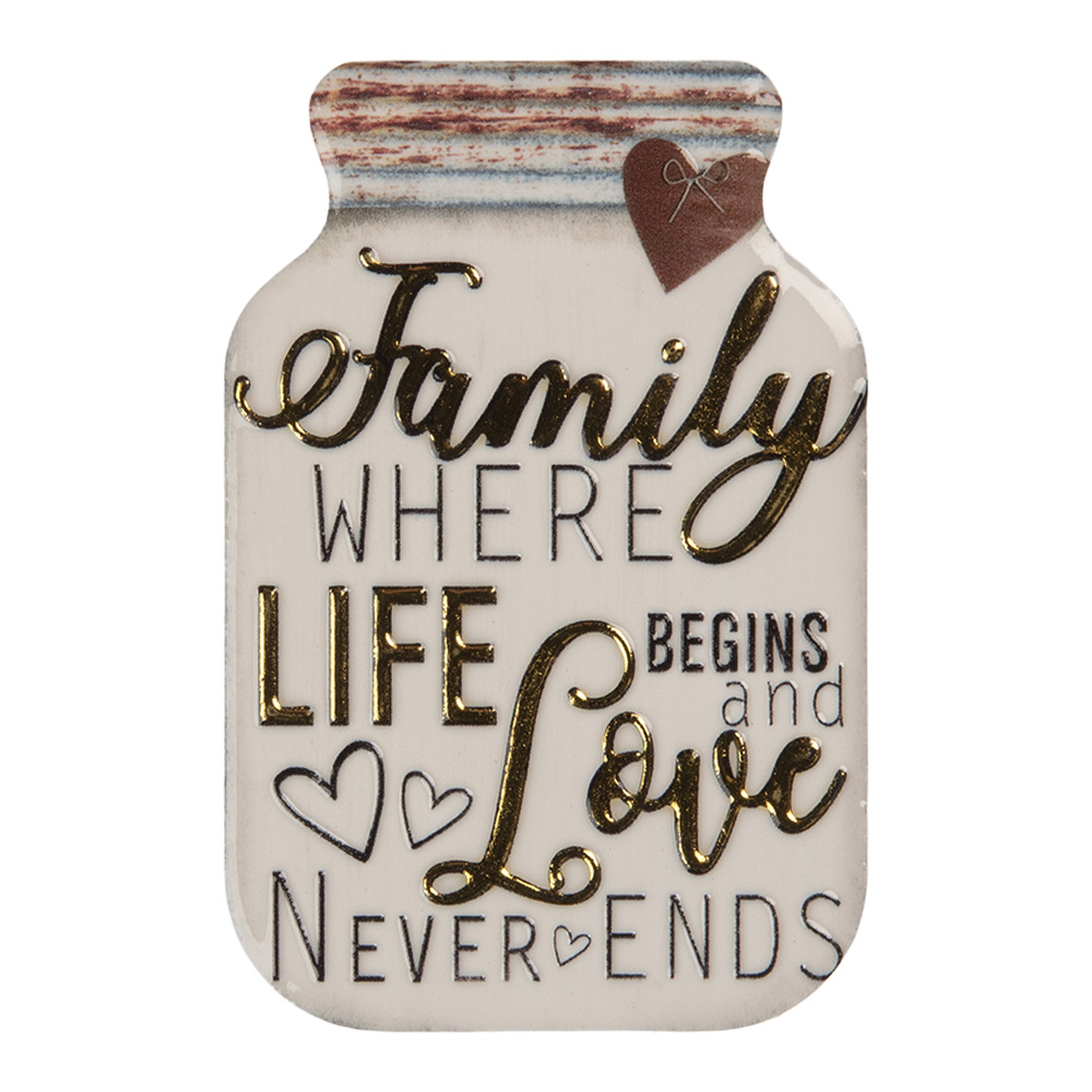 [66371] Decorative Magnet White Gold colored 5x1x8 cm