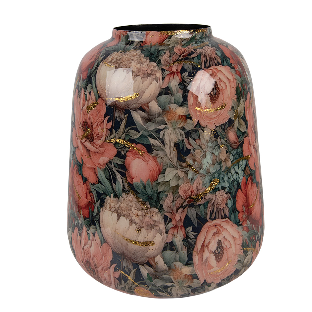 [66384] Decorative Vase Pink Green Ø 21x25 cm