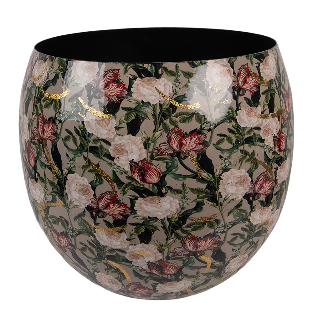 [66386] Vase décoratif Gris Rose Ø 28x25 cm
