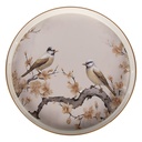 Decorative Tray Beige Brown Ø 46x4 cm