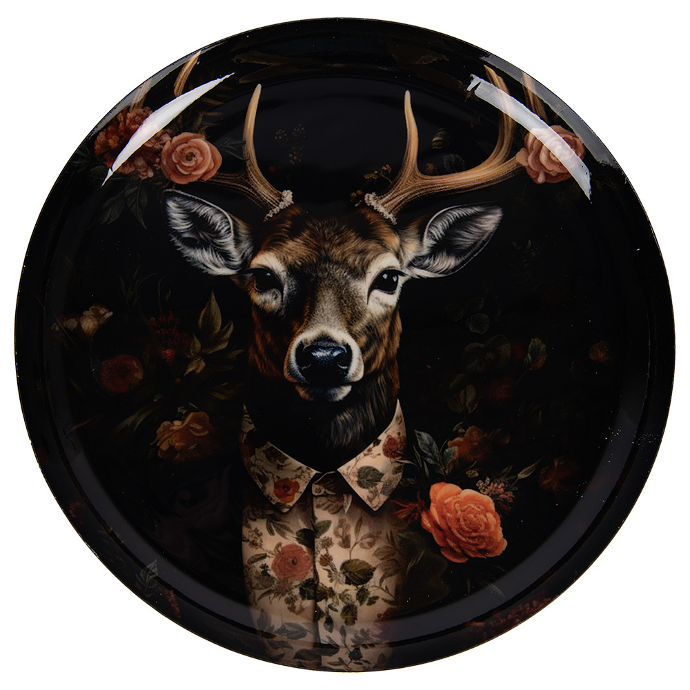 [66415] Decorative Bowl/Platter Black Brown Ø 28x3 cm