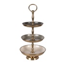 3-Tier Cake Stand Beige Gold colored Ø 18x35 cm