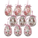 Pendentif décoratif uf (set 9) Rose Blanc Ø 5x8 cm