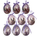 Ciondolo Decorativo Uovo (set 9) Multicolore Ø 5x8 cm