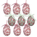 Anhänger Ei (set 9) Weiß Rosa Ø 5x8 cm